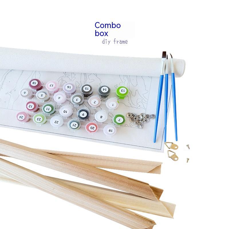 KTX-069715 Frameless Digital Oil Painting on Linen – Hand-Drawn Artwork Set