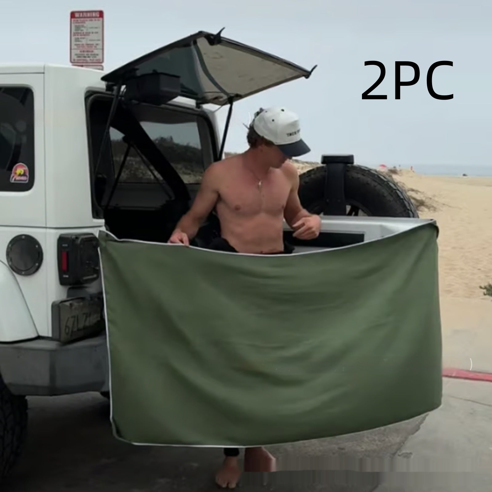 KTX-070355 Magnetic Nylon Bath Towel for Outdoor and Beach Use - Available in Black Gray, Army Green, and White