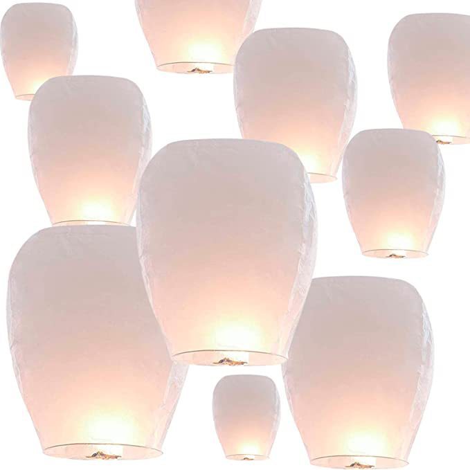 KTX-070611 Large White Flame Retardant Kongming Lantern for Wish Making, Handmade Sky Lantern