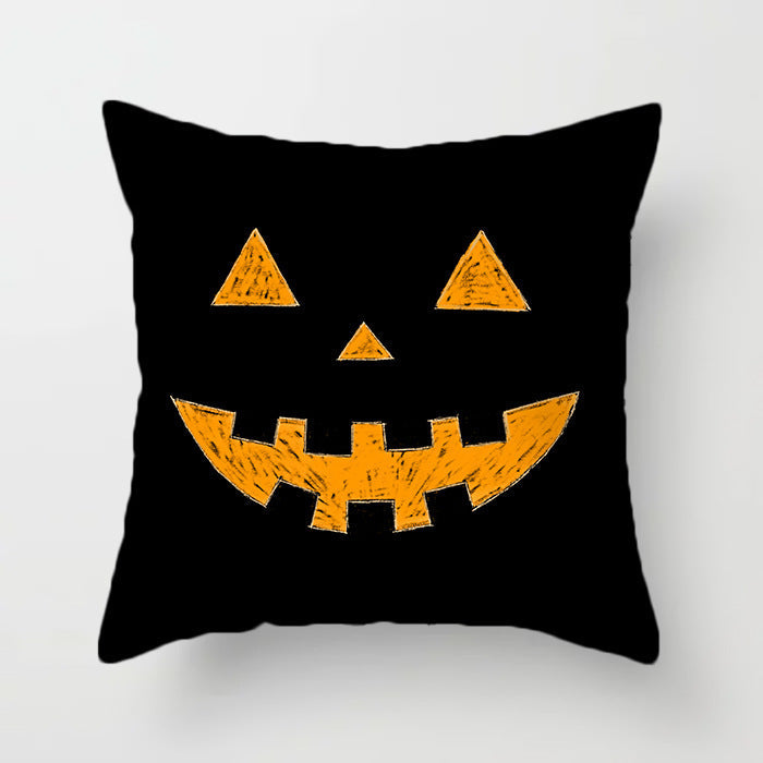 KTX-070931 Halloween Decorative Sofa Cushion Cover and Pillowcase, Peach Skin Fabric, Chemical Fiber Pattern, Cozy Home Accent
