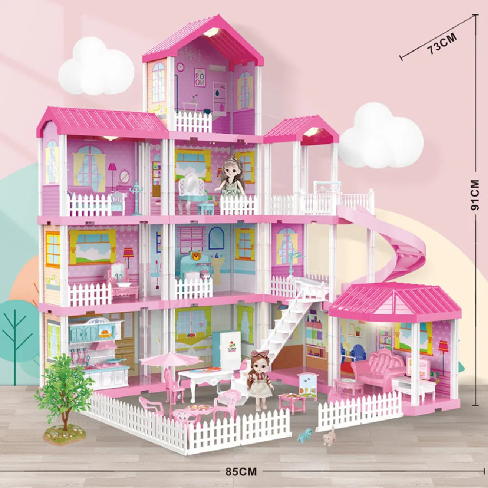 KTX-071187 3D DIY Miniature Dollhouse Model with LED Light - Kids Furniture Craft Puzzle for Ages 6+
