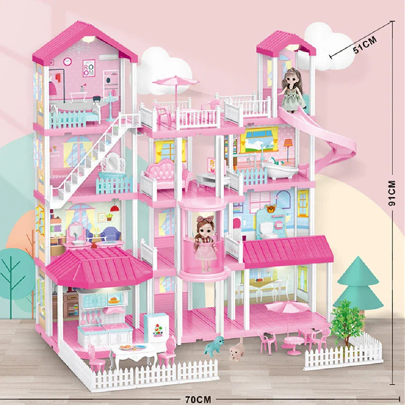 KTX-071187 3D DIY Miniature Dollhouse Model with LED Light - Kids Furniture Craft Puzzle for Ages 6+