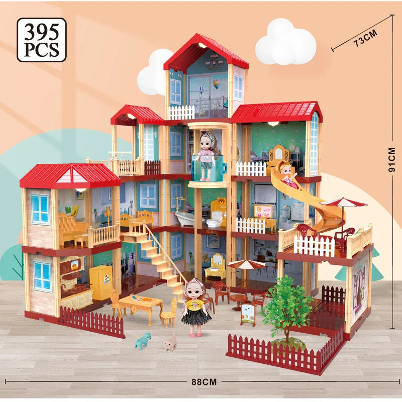 KTX-071187 3D DIY Miniature Dollhouse Model with LED Light - Kids Furniture Craft Puzzle for Ages 6+