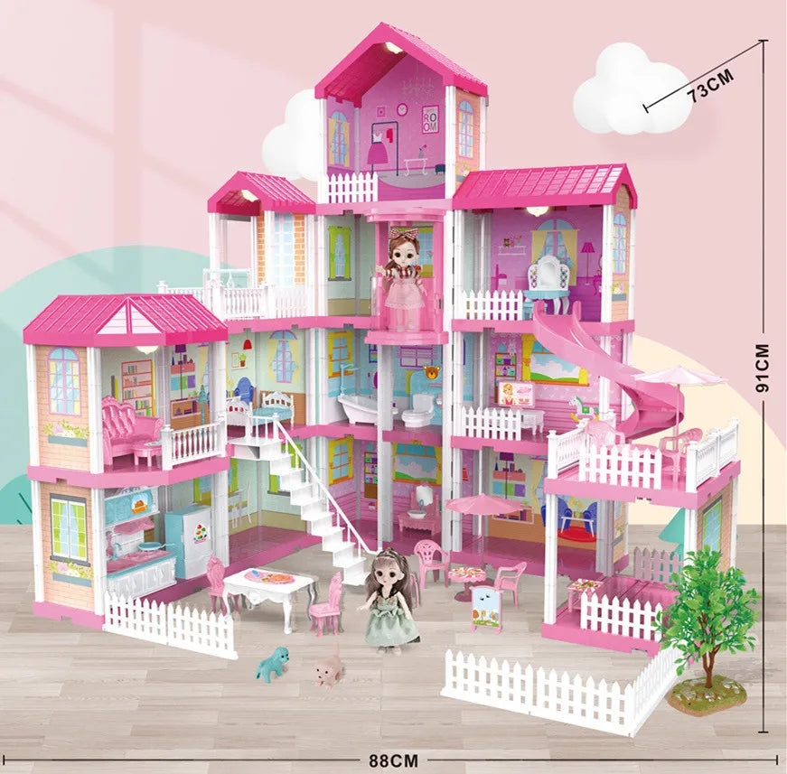 KTX-071187 3D DIY Miniature Dollhouse Model with LED Light - Kids Furniture Craft Puzzle for Ages 6+