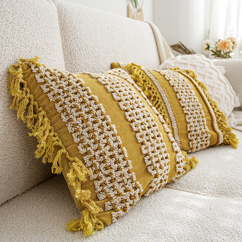 KTX-071379 Bohemian Ethnic Style Handmade Embroidery Cushion Cover for Home Sofa Decoration