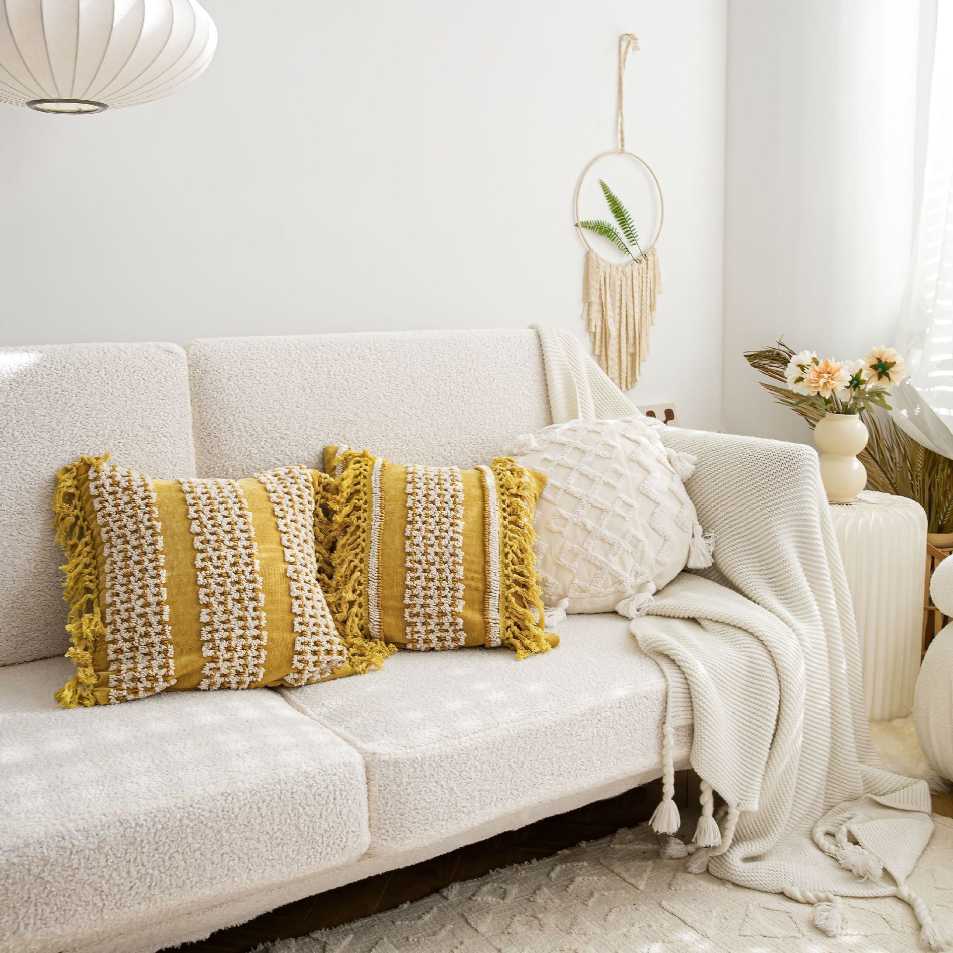 KTX-071379 Bohemian Ethnic Style Handmade Embroidery Cushion Cover for Home Sofa Decoration