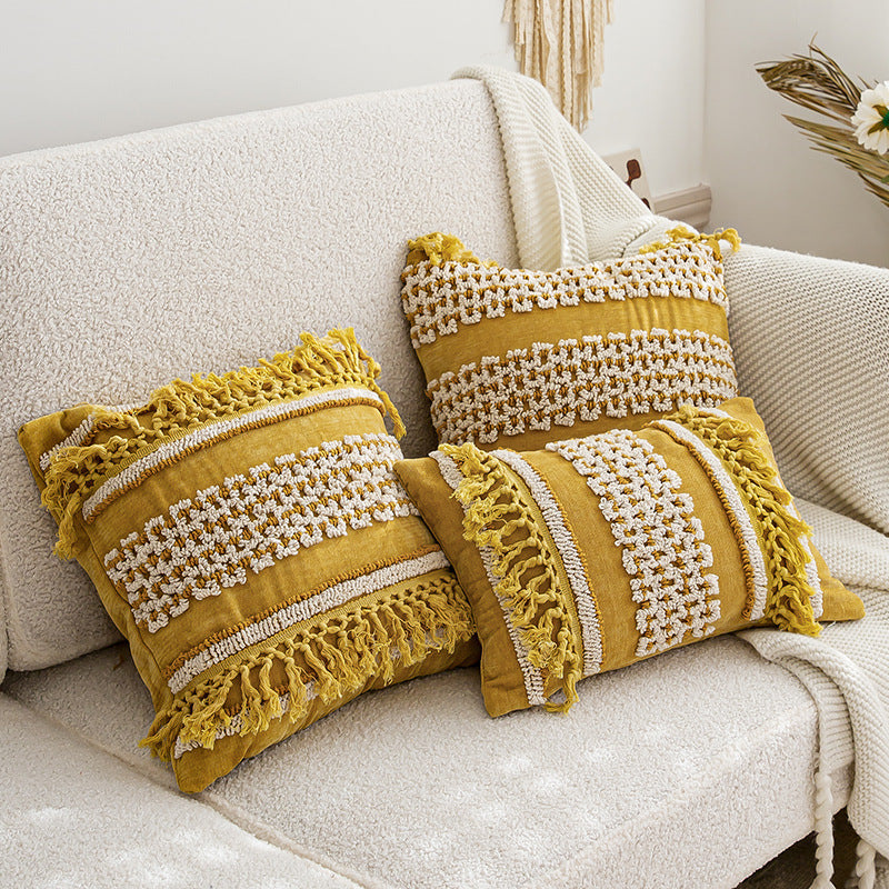 KTX-071379 Bohemian Ethnic Style Handmade Embroidery Cushion Cover for Home Sofa Decoration