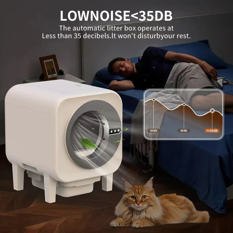 KTX-071379 Smart Automatic Cat Litter Box with Extra-Large 75L Capacity and Infrared Sensors for Easy Cleaning