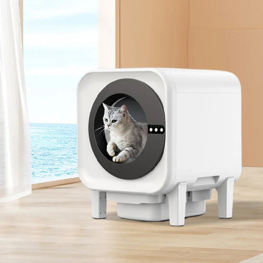 KTX-071379 Smart Automatic Cat Litter Box with Extra-Large 75L Capacity and Infrared Sensors for Easy Cleaning