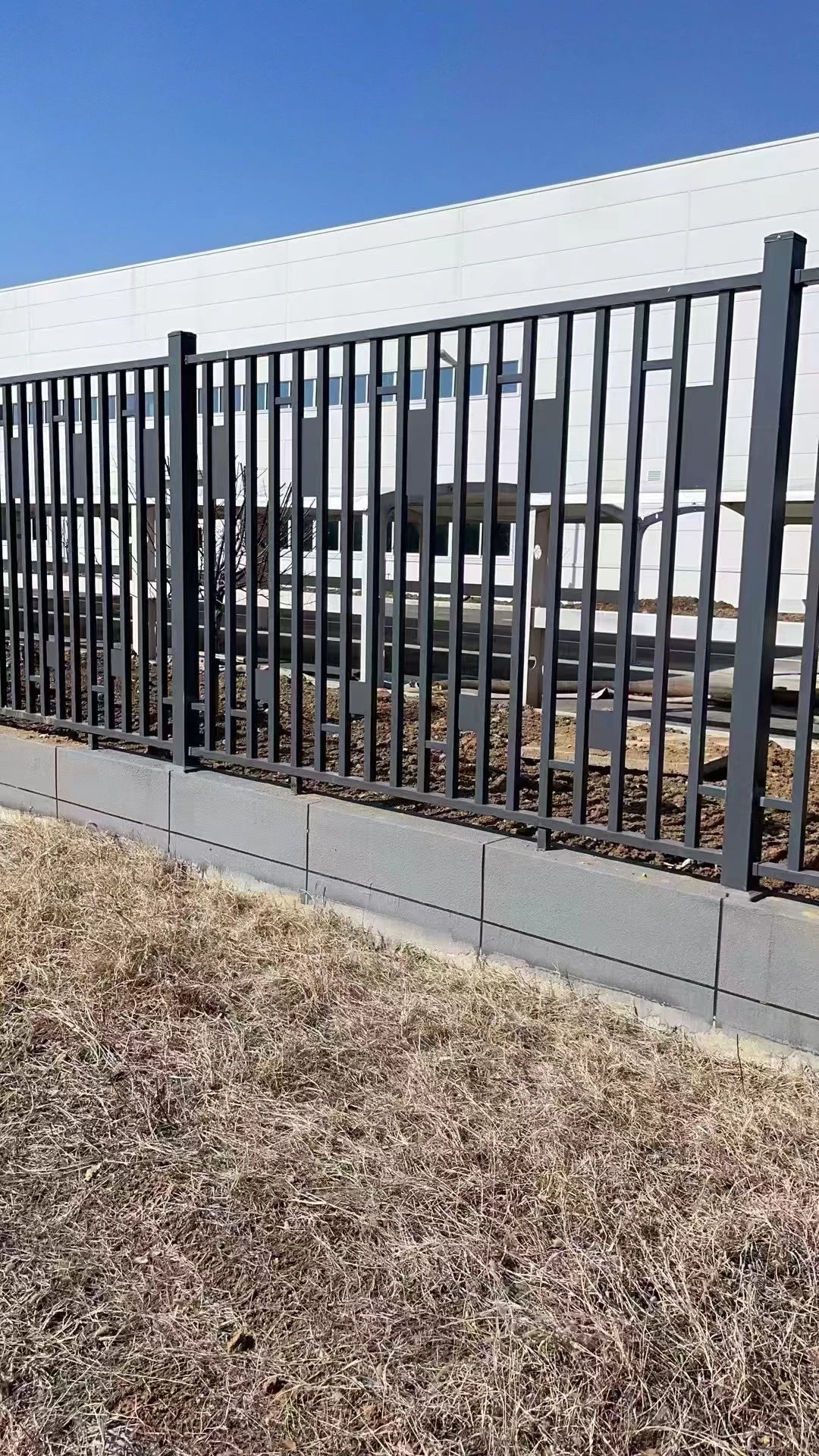 KTX-071443 Corten Steel Anti-Climb Decorative Fence - Outdoor Wrought Iron Guardrail with Black Powder Coating
