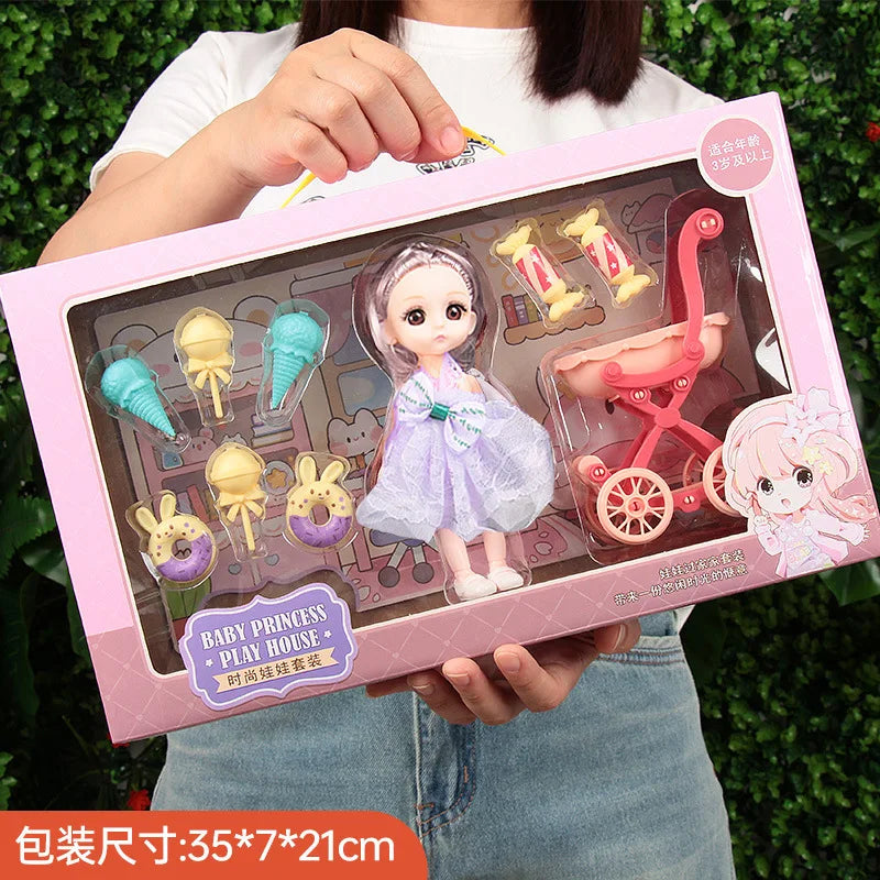 KTX-071763 Fantasy Princess Doll Set for Kids - Multi-Style Playhouse Toy Gift Box