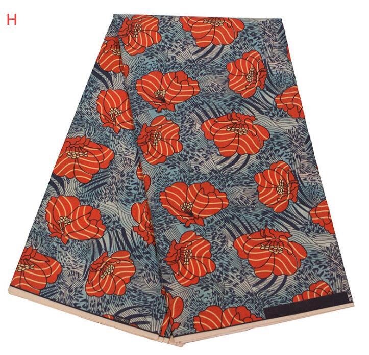 KTX-071763 Vibrant 100% Cotton African Wax Fabric - 6 Yards (5.5 Meters) Uncut