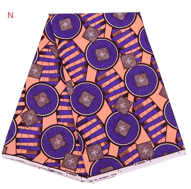 KTX-071763 Vibrant 100% Cotton African Wax Fabric - 6 Yards (5.5 Meters) Uncut