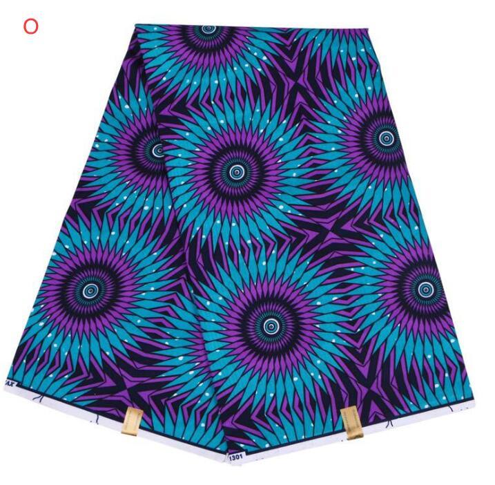 KTX-071763 Vibrant 100% Cotton African Wax Fabric - 6 Yards (5.5 Meters) Uncut