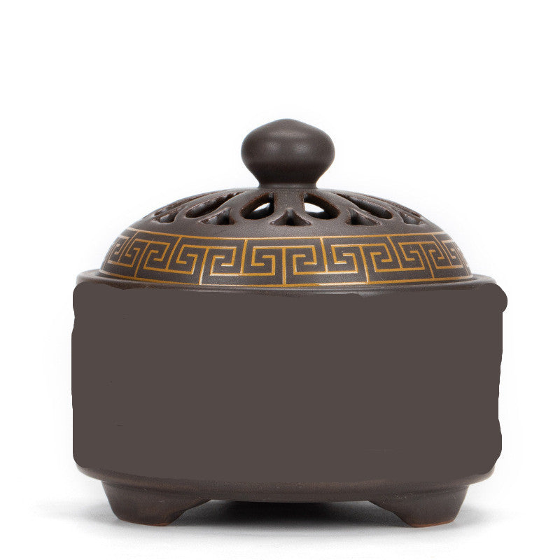 KTX-072019 Ceramic Cloisonne Incense Burner - Handmade Classic Design with Enamel Finishing