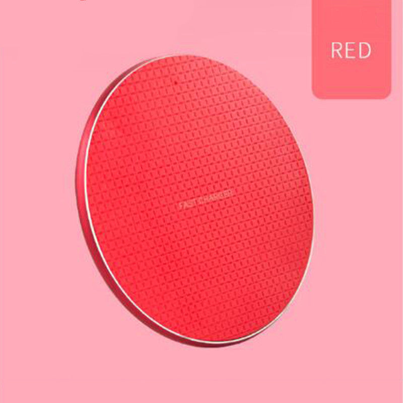 KTX-072147 Ultra-thin Round Wireless Charger, 10W Aluminum Alloy, Multiple Colors Available