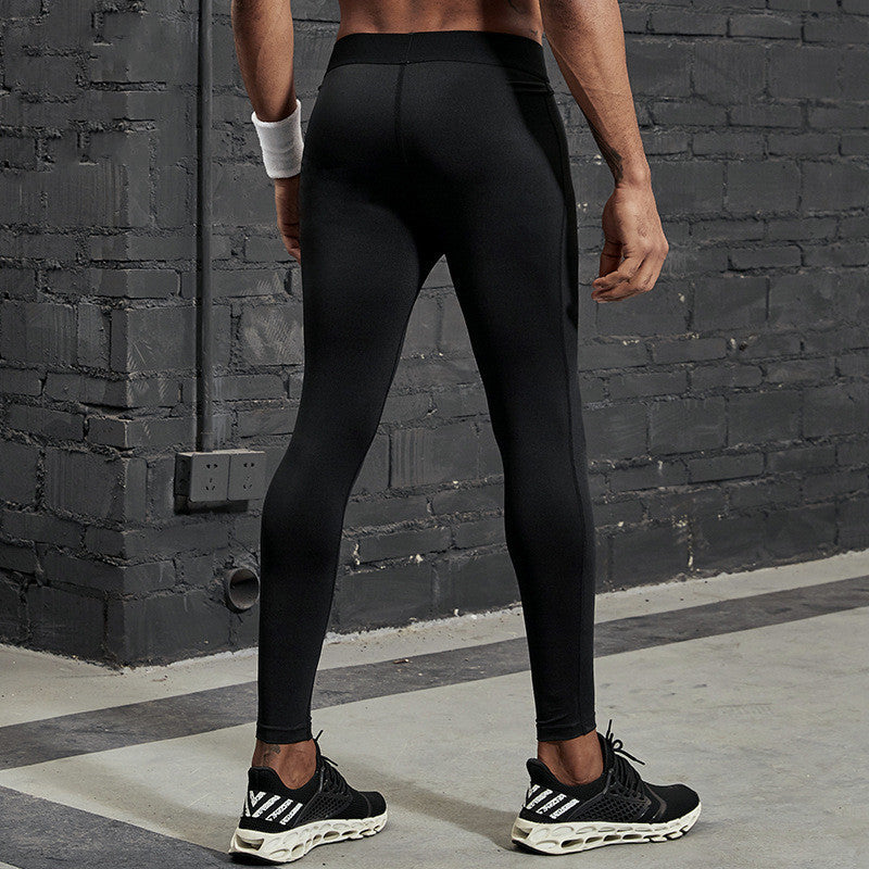 KTX-072787 Men's Casual Harem Fitness Pants with Elastic Waistband and Slim Fit Design in Black