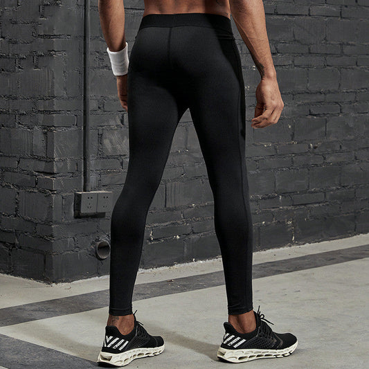 KTX-072787 Men's Casual Harem Fitness Pants with Elastic Waistband and Slim Fit Design in Black