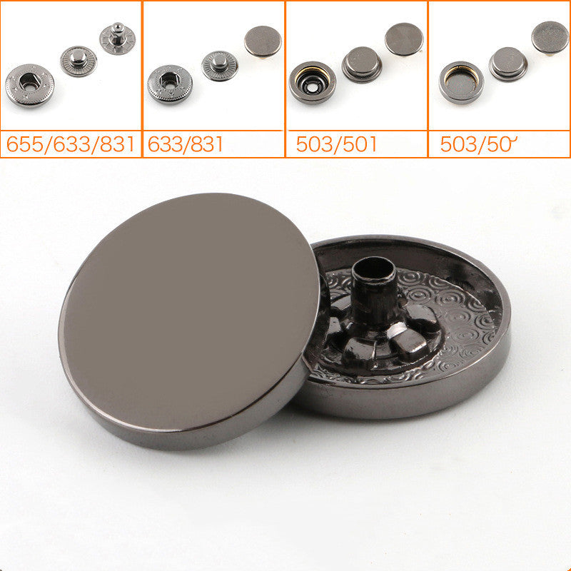 KTX-072915 Alloy Round Snap Buttons for Jackets and Denim Clothing – Stylish and Versatile