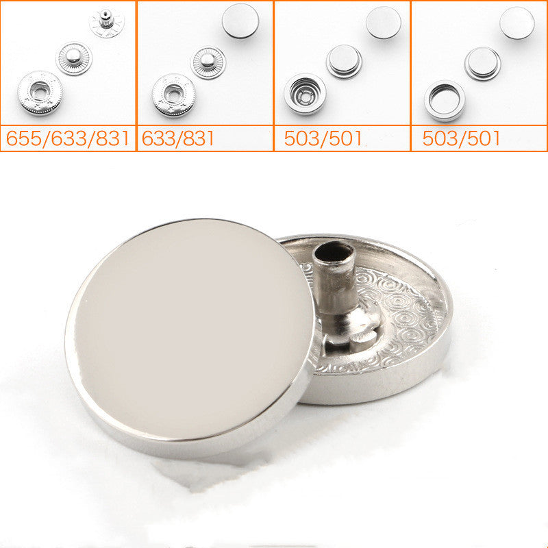 KTX-072915 Alloy Round Snap Buttons for Jackets and Denim Clothing – Stylish and Versatile