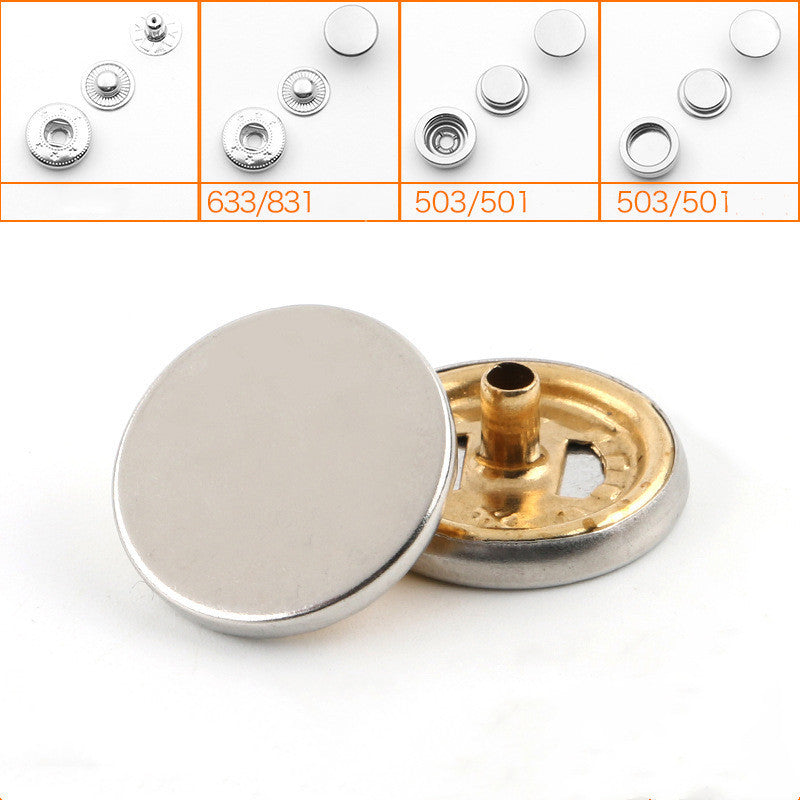 KTX-072915 Alloy Round Snap Buttons for Jackets and Denim Clothing – Stylish and Versatile