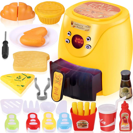 KTX-072915 Kids Color Changing Air Fryer Pretend Play Kitchen Toy - Safe ABS Plastic, Ages 2 and Up