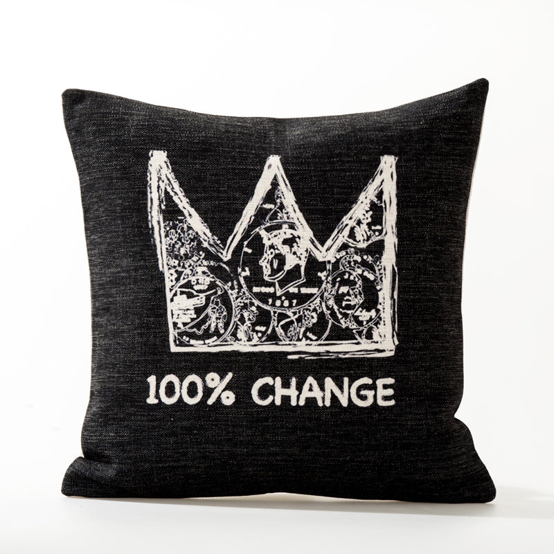 KTX-073043 Cotton and Linen Car Back Cushion with Floral and Leaf Patterns