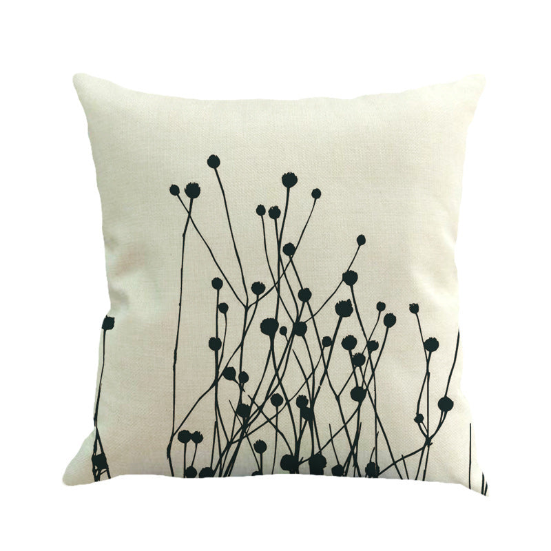 KTX-074067 Floral Linen Cushion Cover with Pillowcase - Modern 45x45cm Design