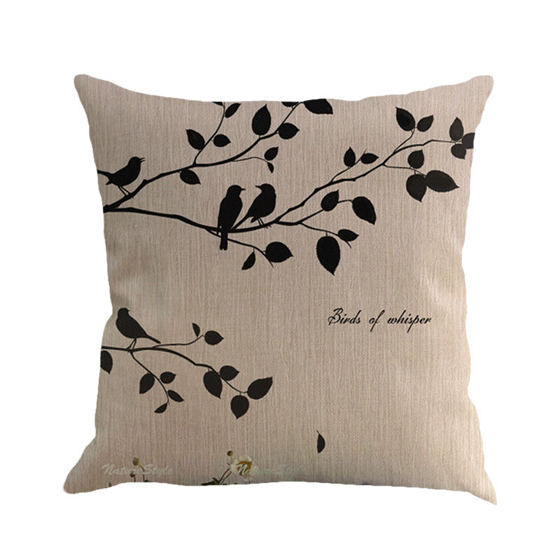 KTX-074067 Floral Linen Cushion Cover with Pillowcase - Modern 45x45cm Design