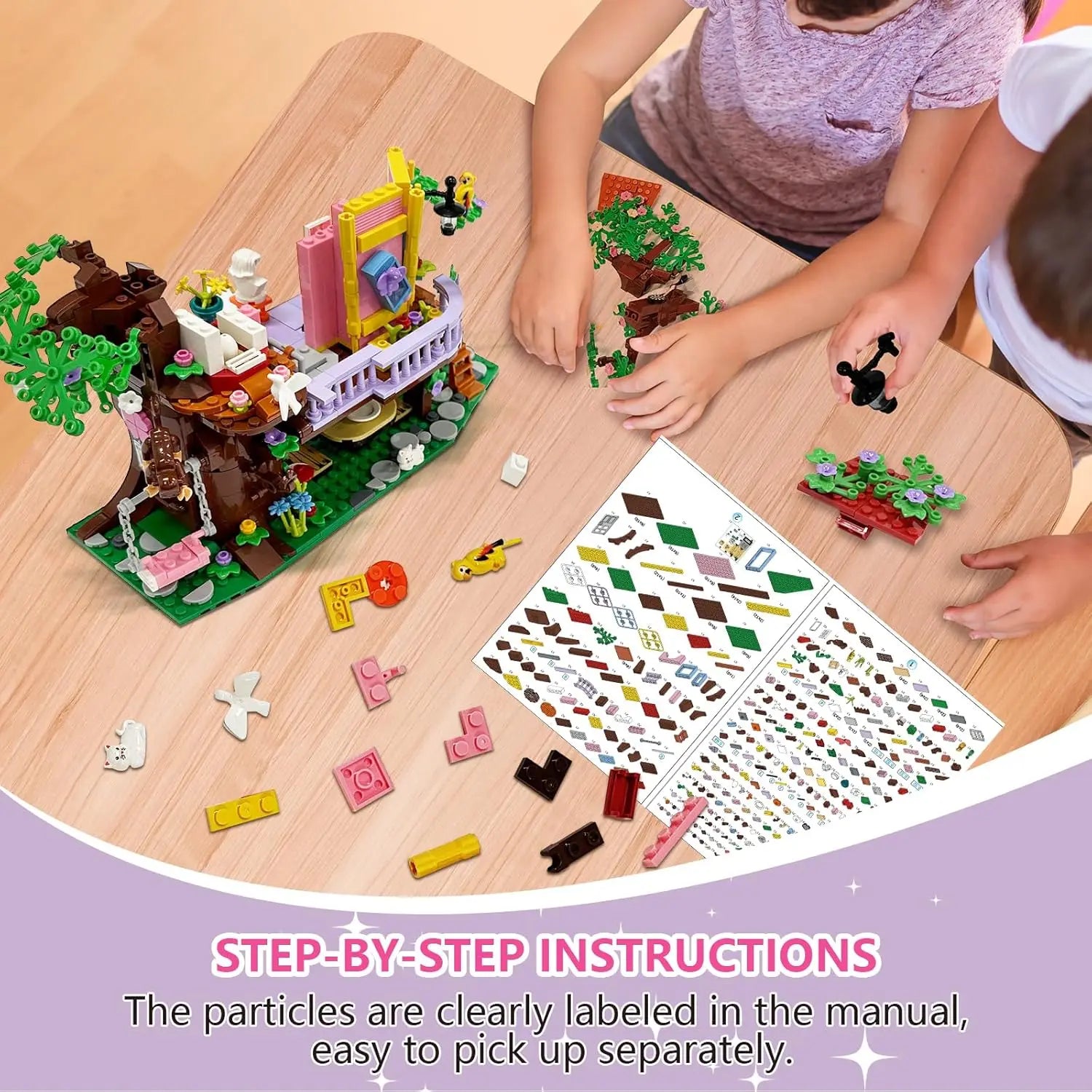 Educational Building Block Set with 840 Pieces - Tree House, Animals, and Landscape Theme for Ages 5 & Up