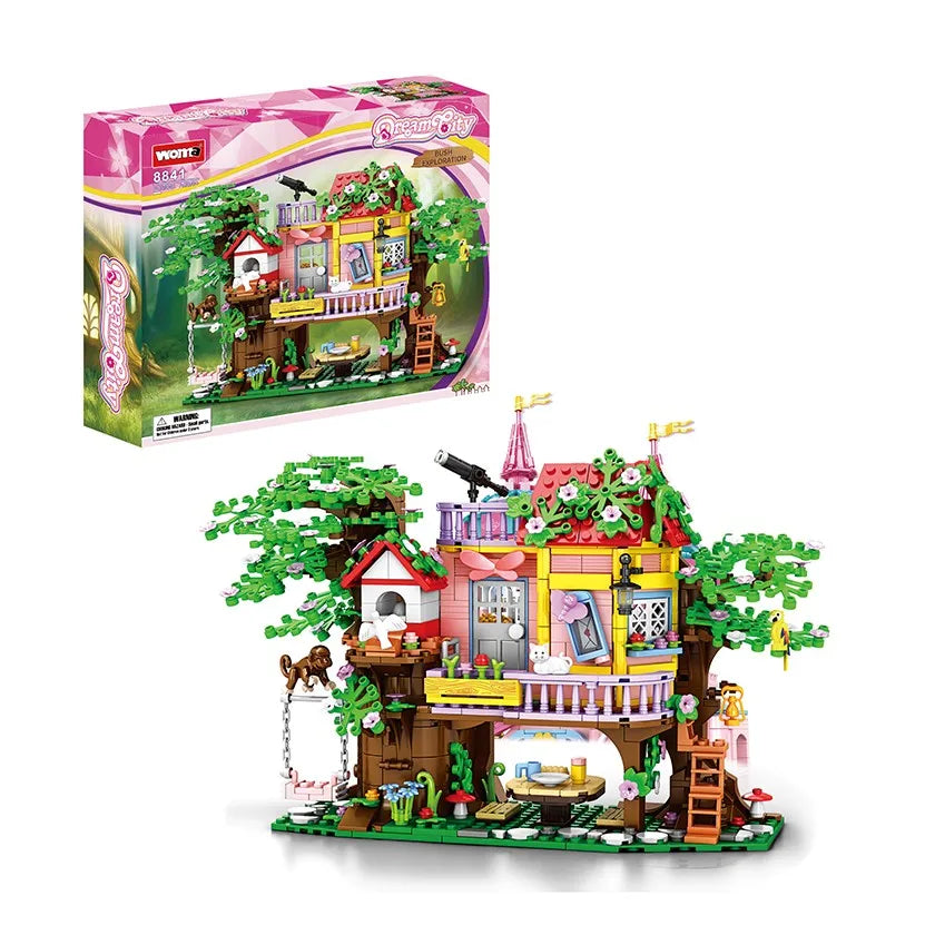 Educational Building Block Set with 840 Pieces - Tree House, Animals, and Landscape Theme for Ages 5 & Up