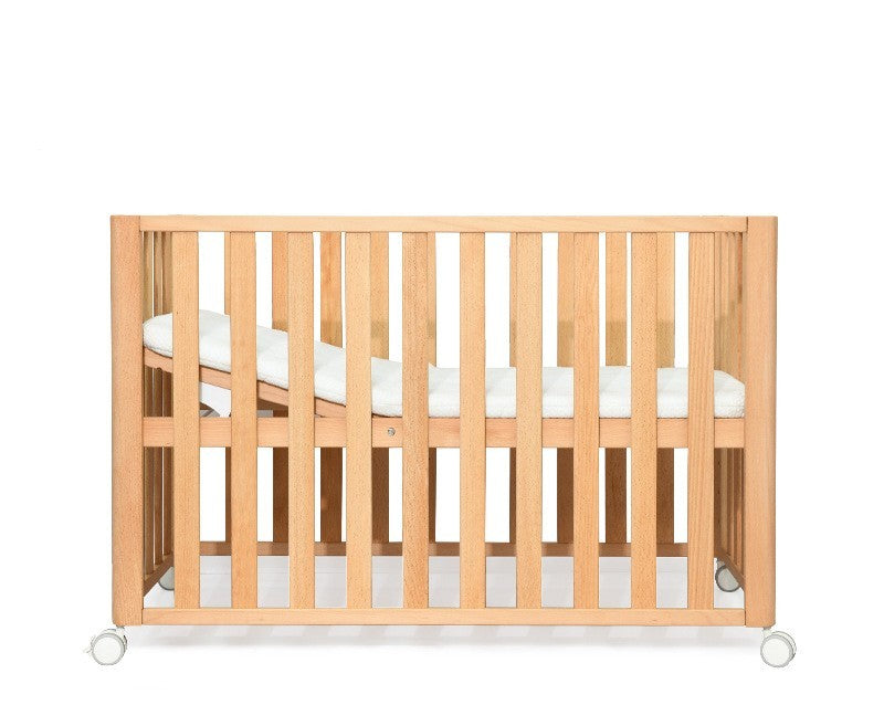 KTX-074195 Movable Beech Solid Wood Multi-Functional Crib with Mattress and Accessories