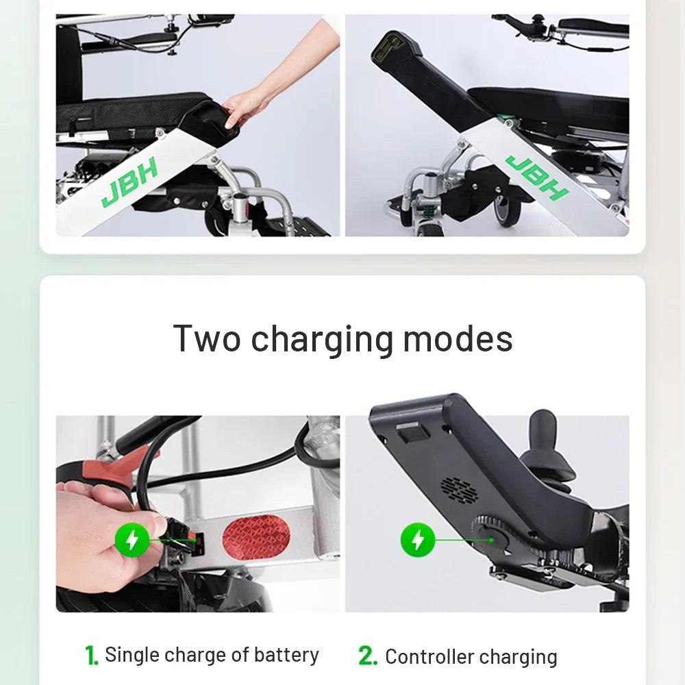KTX-074259 Foldable 23kg Electric Four-Wheel Wheelchair for Elderly Mobility - 20km Range, Compact Design