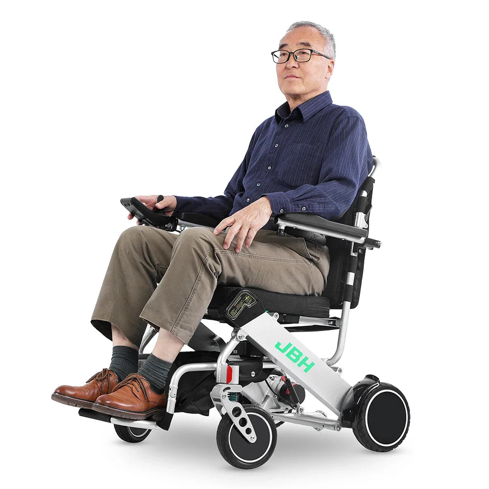 KTX-074259 Foldable 23kg Electric Four-Wheel Wheelchair for Elderly Mobility - 20km Range, Compact Design