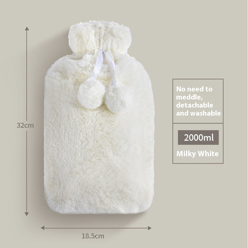 KTX-075219 Cute Animal Plush Hot Water Bag with Soft Cloth Cover - Dual-Use Heating and Cooling Pad