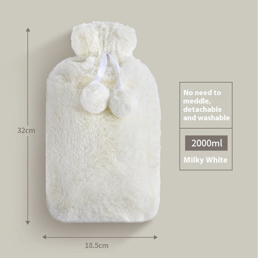 KTX-075219 Cute Animal Plush Hot Water Bag with Soft Cloth Cover - Dual-Use Heating and Cooling Pad