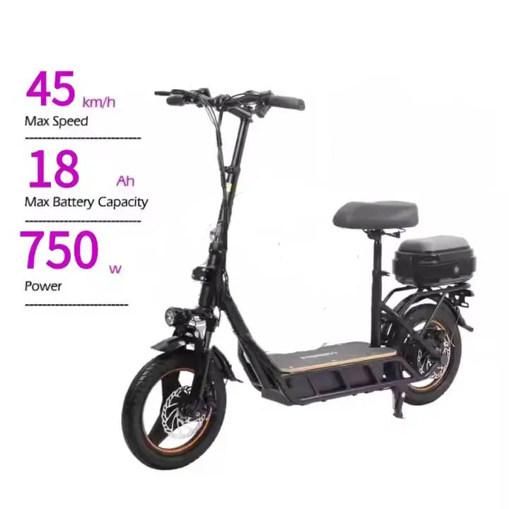 KTX-075411 High Power Foldable Electric Scooter for Adults, 750W Brushless Motor, 40-60 km Range, 41-50 km/h Speed, Lithium Battery