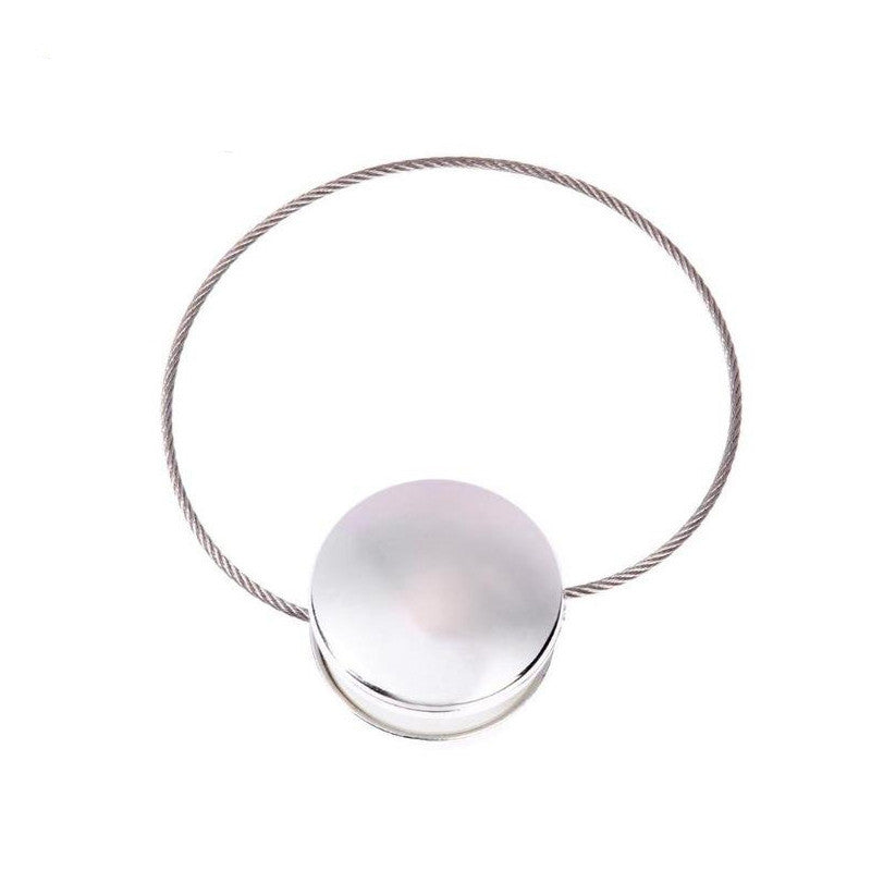 KTX-076243 Stainless Steel Round Curtain Buckle Hook with Magnetic Closure - 37cm Length