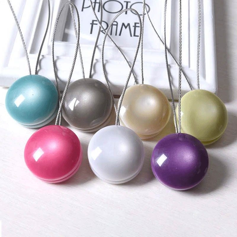 KTX-076243 Stainless Steel Round Curtain Buckle Hook with Magnetic Closure - 37cm Length