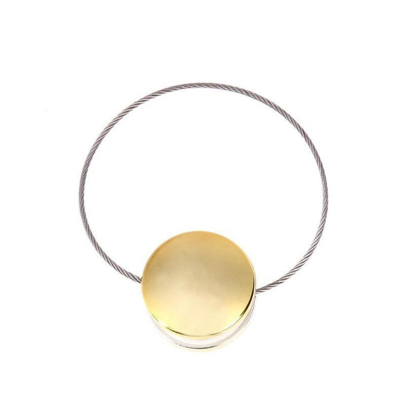 KTX-076243 Stainless Steel Round Curtain Buckle Hook with Magnetic Closure - 37cm Length