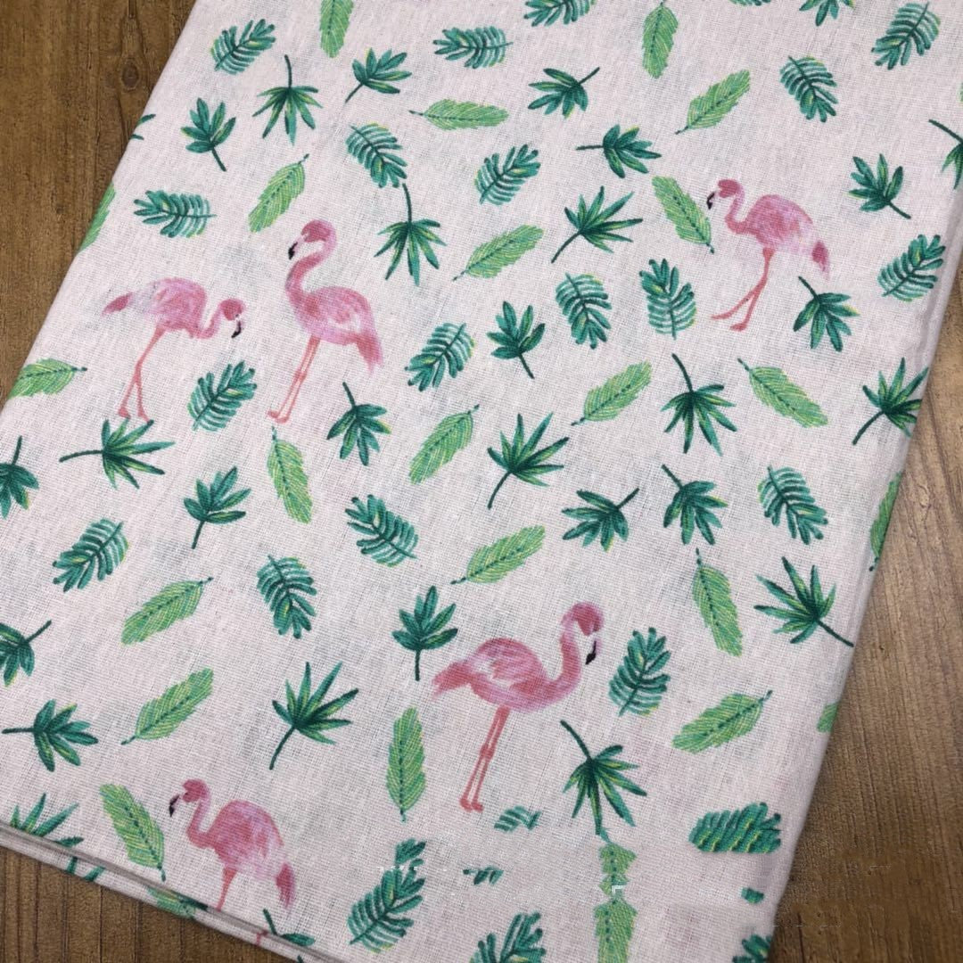 KTX-076371 Cotton Linen Calico Fabric with Chinese Calligraphy - Versatile for Luggage, Curtains, and Home Decor