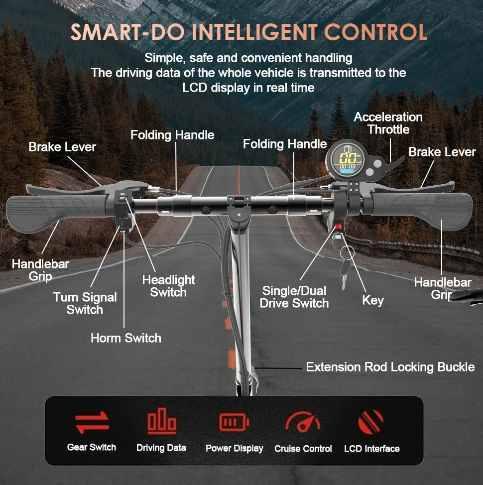 KTX-076563 JUESHUAI X700 Foldable Electric Scooter with Dual 3200W Motors, 45 MPH, 50 Miles Range, Waterproof Design, Full Suspension
