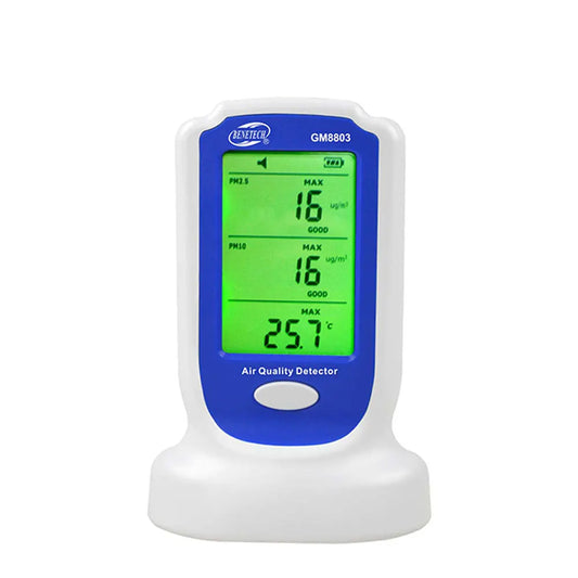 KTX-076883 GM8803 PM2.5 and PM10 Air Quality Multi-Sensor Monitor with LCD Display and Buzzer Alarm