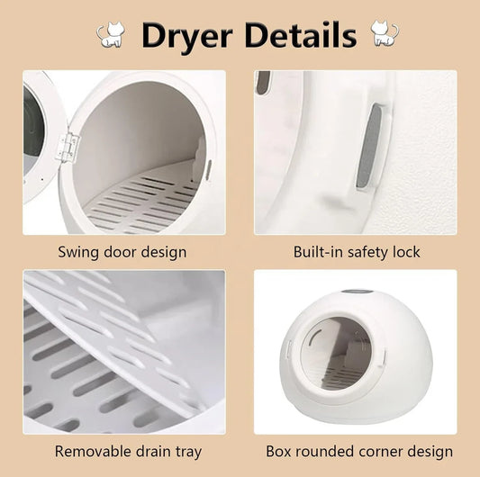 KTX-076947 Efficient Automatic Pet Dryer Box with Smart Temperature Control for Cats and Small Dogs