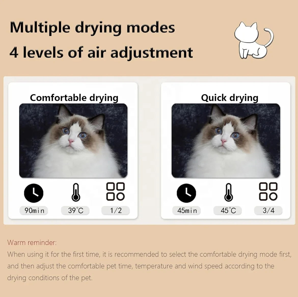 KTX-076947 Efficient Automatic Pet Dryer Box with Smart Temperature Control for Cats and Small Dogs