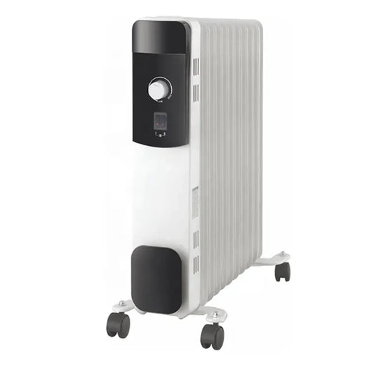 KTX-077459 Oil Filled Radiator Heater - Modern Room Heater with Low Carbon Steel and Plastic Construction