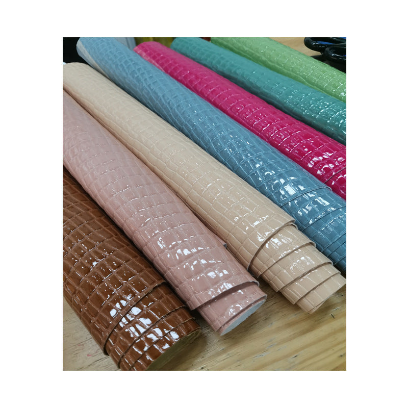 KTX-077523 Bubble Gum High-Gloss PU Leather Fabric - 140cm Wide, Stone Texture