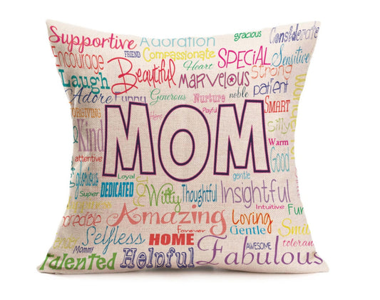 KTX-077523 Cozy Flannel and Baby Velvet Mother's Day Pillow - 430mm x 430mm