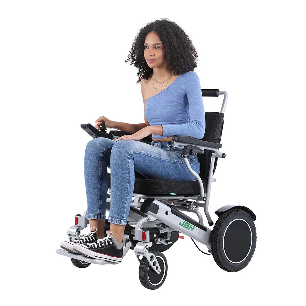 KTX-077715 Lightweight Portable Electric Wheelchair, Aluminum Alloy Frame, Folding Design, 6 km/h Speed, 20 km Driving Range, 120 kg Load Capacity