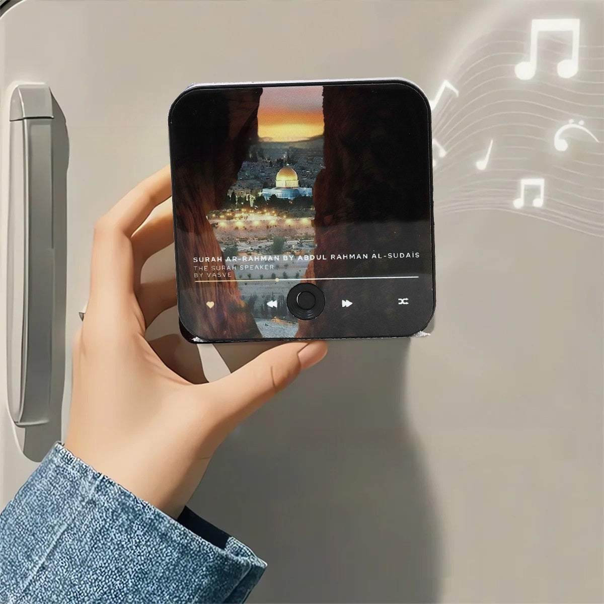 KTX-077779 Quran Music Box Refrigerator Magnet with USB Charging, 30 Play Capacity, ABS Material